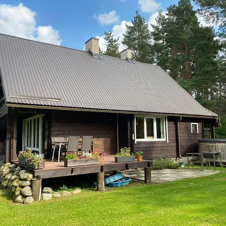 Vakantiehuis Cozy Loghouse With Sauna Near A Great Sandy *
