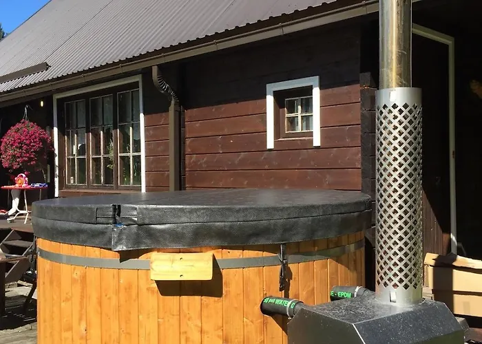 Ferienhaus Cozy Loghouse With Sauna Near A Great Sandy Syytme